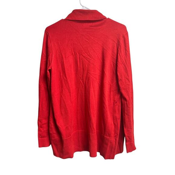 Verve Ami Open Front Long Sleeves Red Knit Cardigan Small - Picture 7 of 7